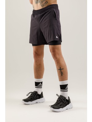 Airlife Training Crı-28 Fit Ls Orta Bel 2'si 1 Arada Taytlı Erkek Sporcu Şortu Lacivert