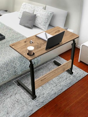 servetavcı Bambu Yükseklik Ayarlı Laptop ve Tablet Sehpası Çalışma Masası - Atlantik Çam 80X40 (Tekerlekli)