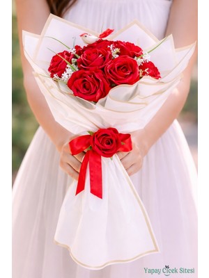 Yapay Çiçek Sitesi Yapay Kız Isteme Çiçeği Özel Gün Buketi Model 17