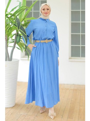 İlkimay.com Hasır Kemerli Ikili Takım 1687 - Mavi