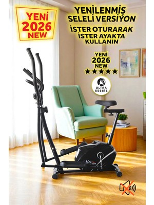 V-Fit By Seleli Manyetik Eliptik Bisiklet (Sessiz Çalışır, Elden Nabız Ölçer)