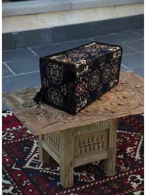 Bakırözü Home Şark Köşesi Takımı Kol Dayama Minderi Lacivert Buhara Modeli (22 x 22 x 50 Cm)