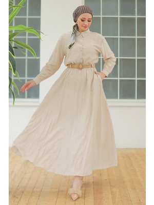 İlkimay.com Hasır Kemerli Ikili Takım 1687 - Bej