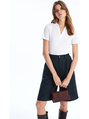 LC Waikiki Beyaz Polo Yaka Kadın Tişört