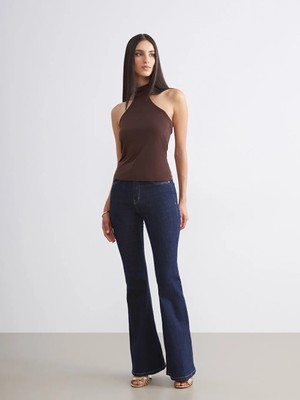 LC Waikiki Kahverengi Halter Yaka Kadın Atlet