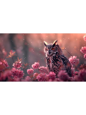 Baykuş Desenli 3D Poster Duvar Kağıdı