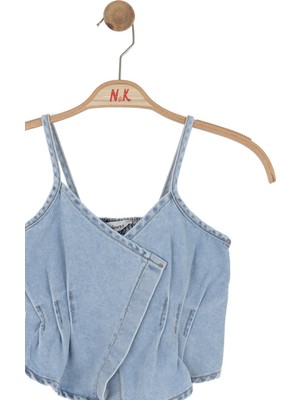 Nk Kids Kız Çocuk Önü Düğmeli Crop NK-31700