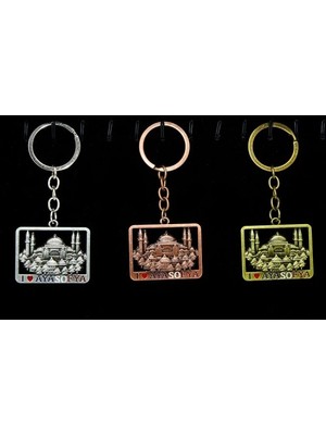 Aesco Metal Ayasofya Anahtarlık Kare Tasarım