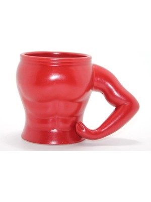 Aesco Vücut Porselen Kupa Bardak Kırmızı Renk