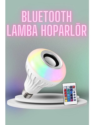 Aesco Kumandalı Rgb LED Işık Bluetooth Hoparlör Ses Lambası Renkli Ampul