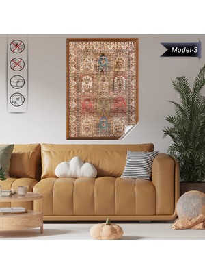 Akıllı Kağıt Statik Tutunma Özellikli Tablo - Poster Halı Desen (Model- 3)