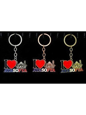 Aesco Metal Ayasofya Anahtarlık (I Love Ayasofya)