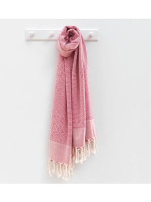 Denizli Concept Retro Peştemal Karde Pamuk Kırmızı 95x170 cm Hızlı Kuruyan ve Yumuşak