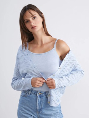 LC Waikiki Mavi U Yaka Ip Askılı Kadın Triko Atlet