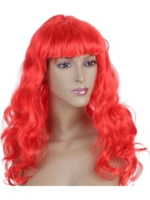 Aesco Dalgalı Kırmızı Peruk Saç