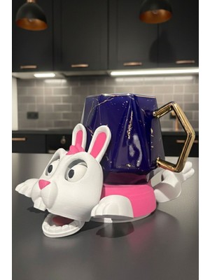 Mcy Dekor Sevimli Tavşan Bardak Altlığı – Hareketli ve Eğlenceli Kupa Altlığı