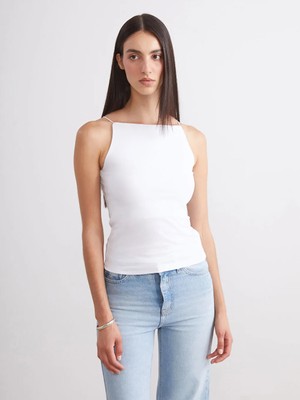 LC Waikiki Beyaz Halter Yaka Ip Askılı Kadın Atlet 2'li