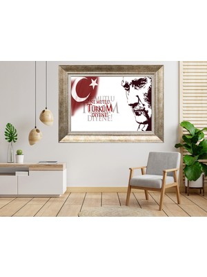 Giyense Gümüş Çerçeveli Atatürk Tablo SV211