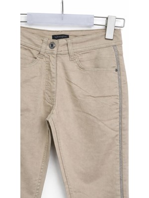 Bolınto 480 Yanları Zıncırlı Yuksek Bel 5 Cep Lıkralı  Dar Paca Pantolon