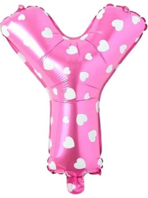 Liora Y Harfi 16 Inç Pembe Kalpli Renk Folyo Balon 36 cm (Pembe)