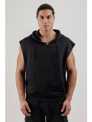 Airlife Sportswear Erkek Kolsuz Kapüşonlu Sweatshirt Lacivert