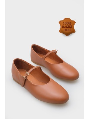 Capone Outfitters Sheri Hakiki Deri Kadın Babet