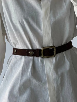 Fiori Kare Tokalı Kalp Aksesuarlı Kadın Pantolon Kemeri, Ceket Kemeri, Gömlek Kemeri, Elbise Kemeri