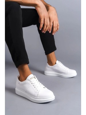 Aymood SLW151 Boost Bağcıklı Cilt Erkek Günlük Sneaker Ayakkabı Bt Beyaz