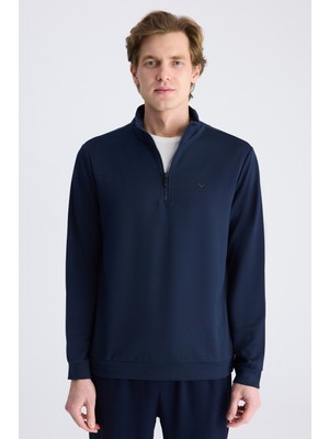 D'S Damat Ds Damat Regular Fit Lacivert Düz Modal Sweatshirt 5HCE247021013