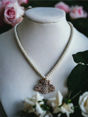 Fayra Accessories Bal Arısı Figürlü Inci Kolye