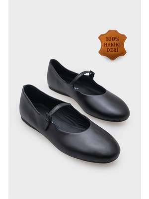 Capone Outfitters Sheri Hakiki Deri Kadın Babet