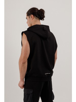 Airlife Sportswear Erkek Kolsuz Kapüşonlu Sweatshirt Siyah