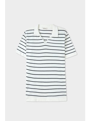 D'S Damat Ds Damat Regular Fit Ekru Pamuklu T-Shirt 4HC0600110162