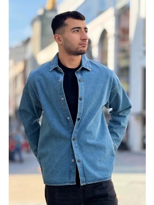 Rocqerx R-6011 Ayaklı Yaka Yıkamalı Kot Gömlek