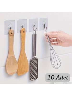 Aesco 10 Adet Kendinden Yapışkanlı Şeffaf Askı