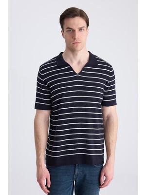 D'S Damat Ds Damat Regular Fit Lacivert Pamuklu T-Shirt 4HC0600110162