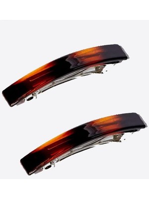 New Obsessions Kaplumbağa Desenli 6 cm Asetat Otomatik Saç Tokası 2 Adet