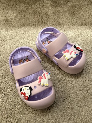 Akınalbella Kız Çocuk Sandalet Terlik Ultra Yumuşak Esnek Kaymaz Taban Unicorn Desen