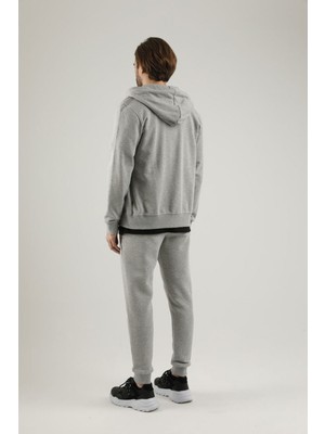 Airlife Sportswear Erkek Kapüşonlu Fermuarlı Sweatshirt Gri