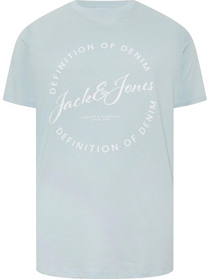 Jack & Jones Jack&jones 12294514 Jjgrayson Tee On Yazılı Battal Buyuk Beden Kısa Kol Tshırt