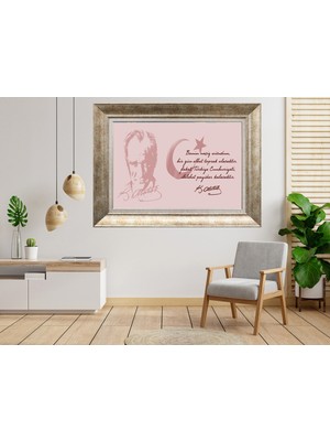 Giyense Gümüş Çerçeveli Atatürk Tablo SV223