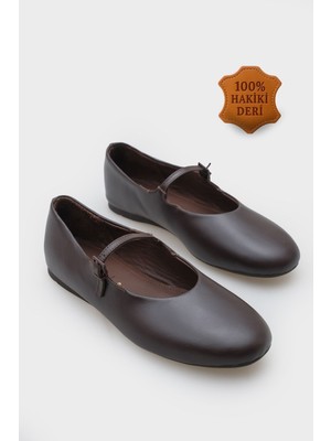 Capone Outfitters Sheri Hakiki Deri Kadın Babet