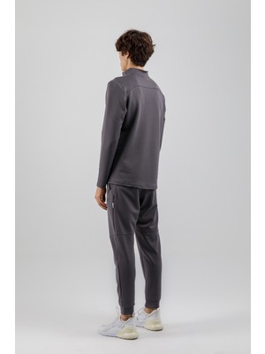 Airlife Sportswear Erkek Dik Yakalı ve Yarım Fermuarlı Sporcu Üstü Smoked