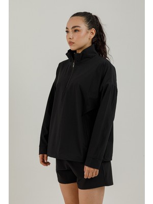 Airlife Verona Outdoor Zw-1 Kadın Yarım Boy Fermuarlı ve Ayarlanabilir Lastikli Üst Siyah