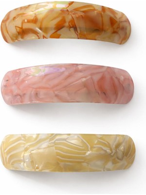 New Obsessions Bombeli Sedef Desenli Kemik Otomatik Saç Tokası 3 Adet