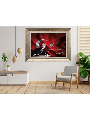 Giyense Gümüş Çerçeveli Atatürk Tablo SV063