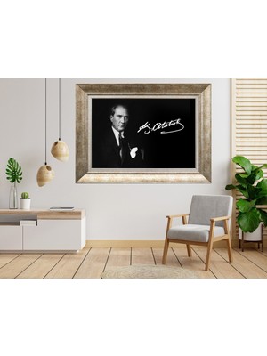 Giyense Gümüş Çerçeveli Atatürk Tablo SV128