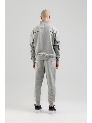 Airlife Sportswear Erkek Dik Yakalı ve Yarım Fermuarlı Sweatshirt Gri