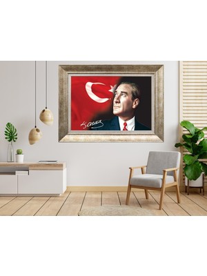 Giyense Gümüş Çerçeveli Atatürk Tablo SV100