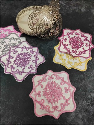 Çt Çeyizci Tekstil Sunumluk Peçete, Kokteyl Peçetesi, Kahve Yanı Sunumluk, Bardak Altlığı 6 Adet Sunum Peçetesi